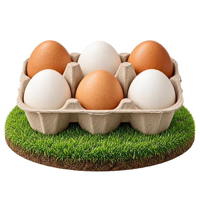 Carton of fresh eggs